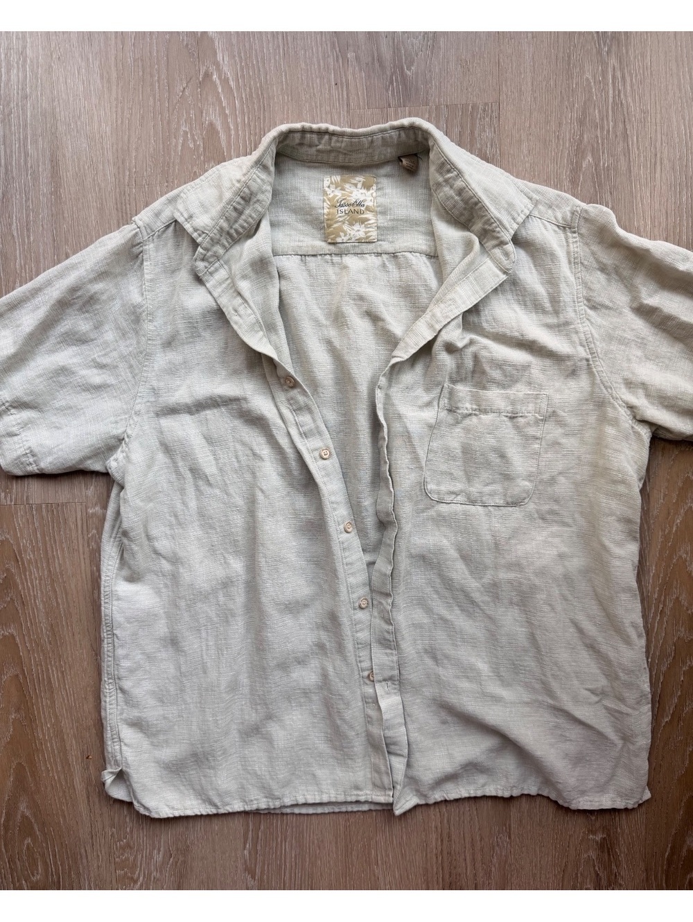 Tasso Elba Island Men's XL Silk Linen Short Sleeve Button-Up Shirt